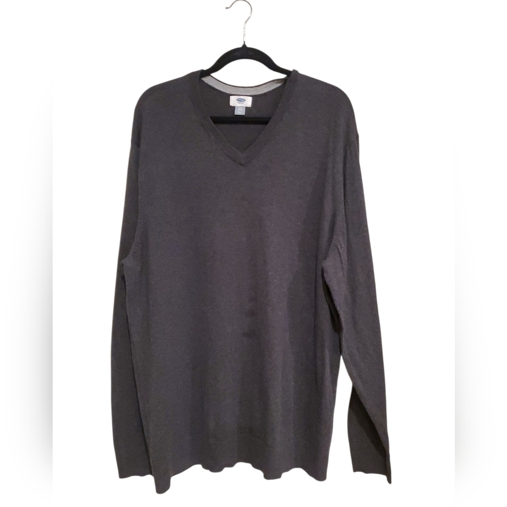 Old Navy Men's Dark Gray V-Neck Lightweight Sweater Size XXL Tall